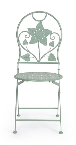Set de 2 scaune pliabile din oțel, culoare salvie, 40x40x94 cm - Img 4