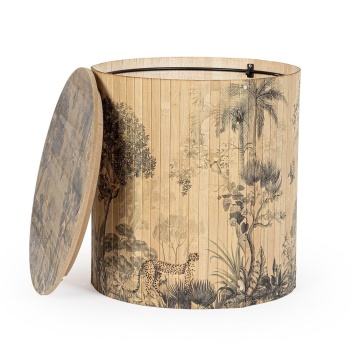 Set de 3 Măsuțe de cafea rotunde Namika, din bambus, diametru 40 cm, înălțime 40 cm - Img 5