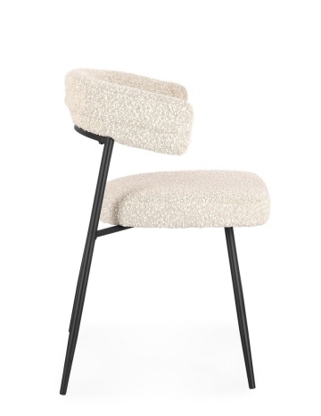 Set de 4 scaune Amaia, oțel și poliester, ivoire, 59x53x80 cm - Img 5