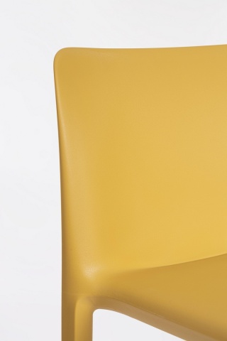 Set de 4 scaune de bar Chloris, din polipropilenă, ocru, 48x44x102 cm - Img 6