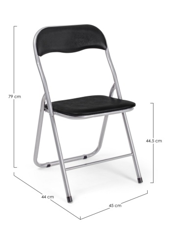 Set de 6 scaune Joy, pliabile, negru mat, 45x44x79 cm - Img 2