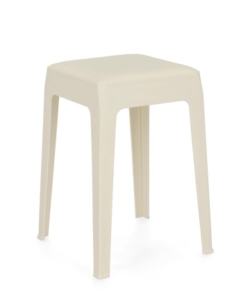 Set de 6 taburete Bunny, din piele ecologică, alb, 33x33x47 cm