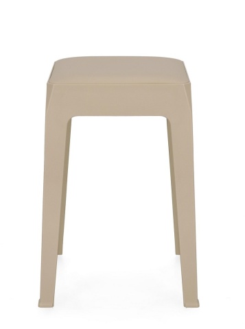 Set de 6 taburete moderne cu șezut din piele ecologică, taupe, 33x33x47 cm - Img 2