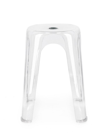 Set de 6 taburete Sonny, din plastic alb transparent, 34.5x34.5x46.5 cm - Img 2