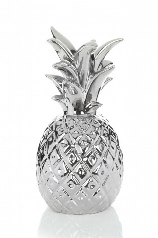 Suport lumanare din metal Pineapple, argintiu
