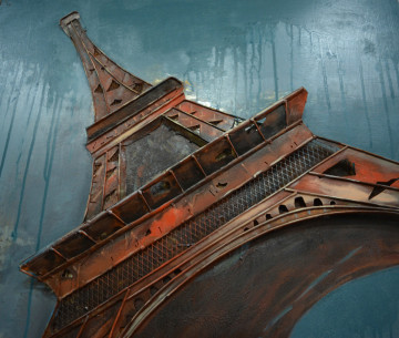 Tablou din metal Eiffelturm II 80cm x 80cm - Img 2
