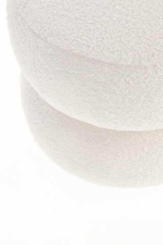 Taburet rotund Gabby, stofă boucle, alb, diametru 41 cm, înălțime 39 cm - Img 2