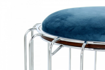 Taburet tapitat/masuta de cafea rotund/a Comfortable 50x50x45 cm albastru - Img 5
