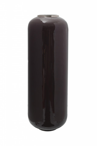 Vaza decorativa din fier Art Deco, violet închis / argintiu