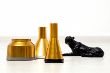 Vaze decorative Set 3 bucati Culture Auriu / Alb / Negru / Gri - Img 2