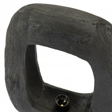 Veioza din lemn Gibs 33x10x40 cm neagra - Img 2