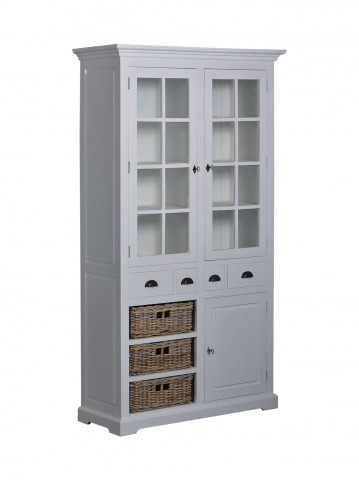 Vitrina din tec, 3 usi si 7 sertare