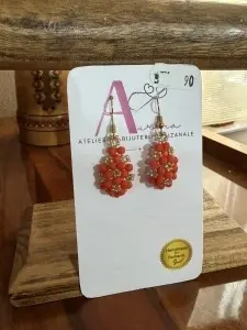 Cercei | Orange Bloom | Handmade | Atelier Aurora - Img 4