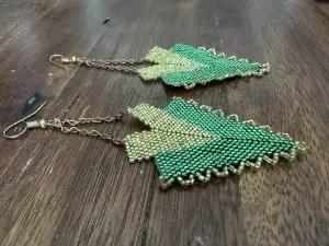 Colecția Origami | Smarald | Cercei din mărgele Miyuki