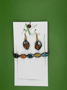 Prisma | Set handmade cercei și brățară | Cristale 
