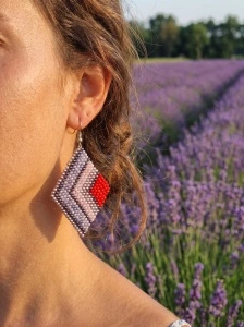 Cercei mărgele Miyuki lavanda|Atelier Aurora