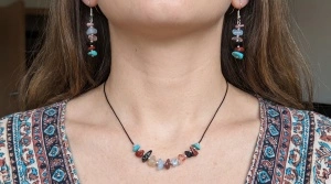 Boho Harmony | Set handmade cercei și brățară | Pietre semiprețioase