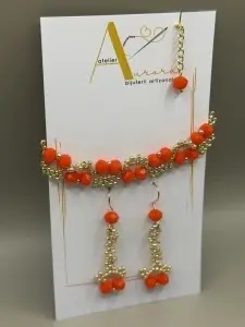 Floare de Portocal | Set cercei și brățară | Handmade
