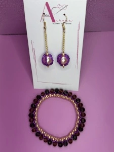 Amurg Imperial | Set cercei și brățară | Handmade
