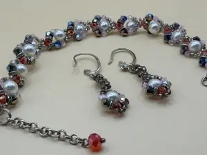 Lady in Red | Set cercei și brățară | Handmade