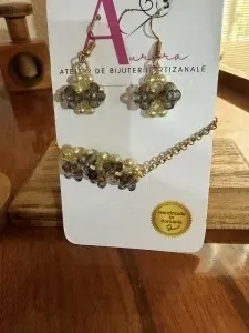Set cercei și brățară | Grădina de Amurg | Handmade | Atelier Aurora