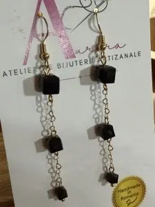 Cercei Geometrie Noir | Handmade | Atelier Aurora - Img 3