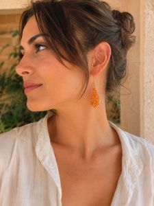 Cercei | Orange Bloom | Handmade | Atelier Aurora - Img 5