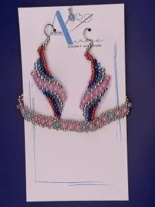 Laguna Roz | Set cercei și brățară | Handmade