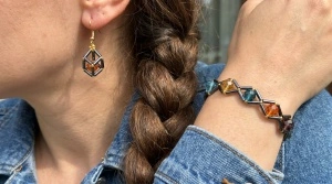 Prisma | Set handmade cercei și brățară | Cristale 
