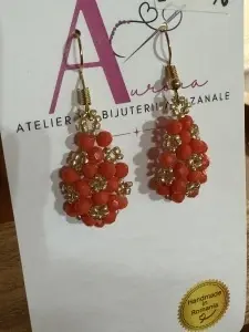 Cercei | Orange Bloom | Handmade | Atelier Aurora - Img 2