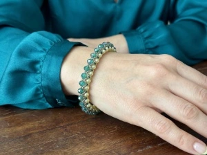 Grădina Împărătesei | Brățară Cristale Verde Smarald | Mărgele Miyuki