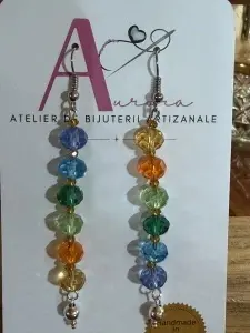 Cercei lungi | Curcubeu de Cristal | Handmade Atelier Aurora