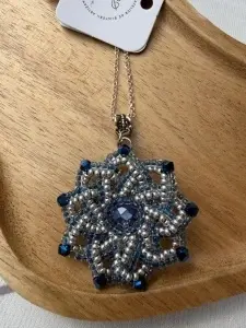 Constelație de Safir | Pandantiv din mărgele Miyuki | Handmade - Img 3