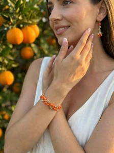 Floare de Portocal | Set cercei și brățară | Handmade