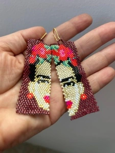 Frida Kahlo | Cercei din mărgele Miyuki | Handmade