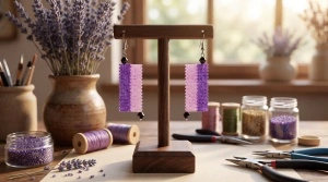 Lavender Mist | Cercei din mărgele Miyuki