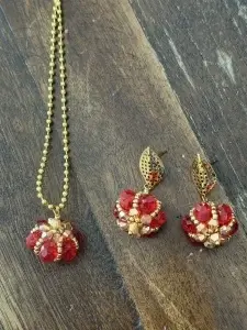 Passion Pumpkin | Set cercei și colier Handmade