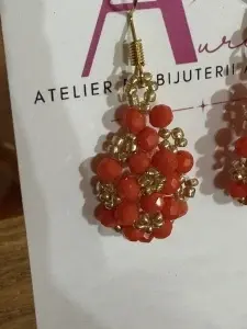 Cercei | Orange Bloom | Handmade | Atelier Aurora - Img 3