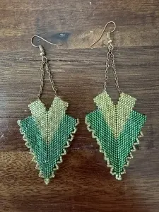 Colecția Origami | Smarald | Cercei din mărgele Miyuki
