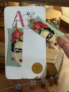 Frida Kahlo | Cercei din mărgele Miyuki | Handmade | Atelier Aurora - Img 3