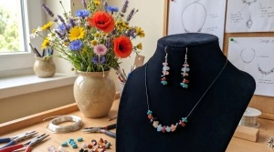 Boho Harmony | Set handmade cercei și brățară | Pietre semiprețioase