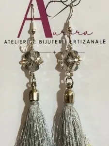 Cercei Handmade | Colecția Ciucuri | Reflexii Fumurii | Atelier Aurora - Img 2