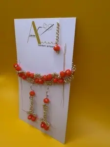 Floare de Portocal | Set cercei și brățară | Handmade