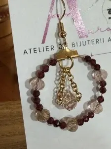 Cercei Handmade | Bordo și Roz Pudrat | Atelier Aurora - Img 4