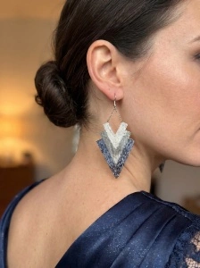 Colecția Origami | Platinum | Cercei din mărgele Miyuki - Img 2