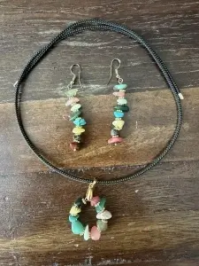 Mozaic de Culori | Set cercei și brățară | Pietre semiprețioase, lungime reglabilă