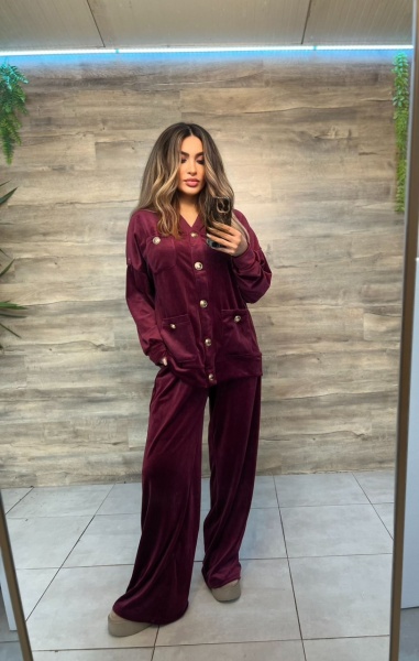 trening catifea set 2 piese soft larg oversize athea.ro