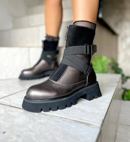 ghete dama din piele eco impermeabile imblanite