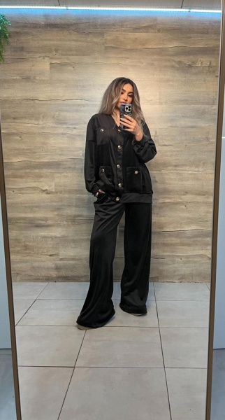 Set 2 Piese Catifea Celine Black