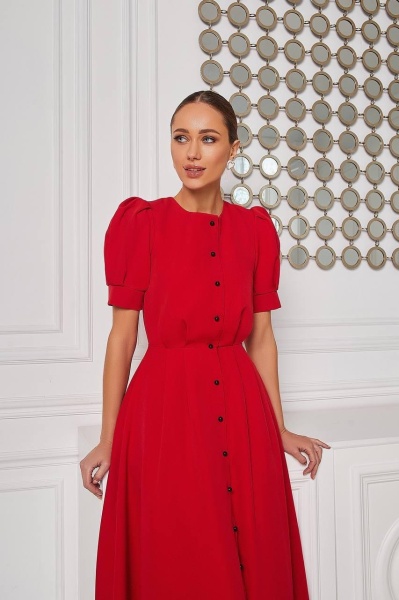 rochie hermosa athea.ro din stofa de vara cu maneca scurta eleganta de eveniment nunta botez cununie ieftina rosie neagra albastru bleu roz pink